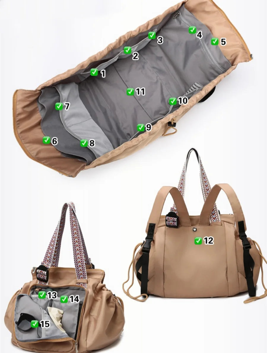 Versatile Diaper Bag Travel Cradle Duffel Bag Outdoor Camping Shopping Storage Handbag Compartments Mummy Bag Sports Backpack