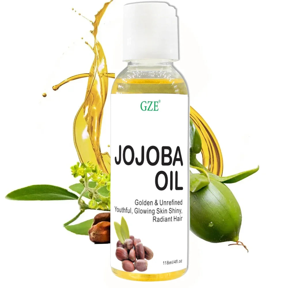 GZE Organic Jojoba Oil, Pure Moisturizing Oil for Face, Hair, Skin & Nails | Natural Cold Pressed Hexane Free Carrier Oil