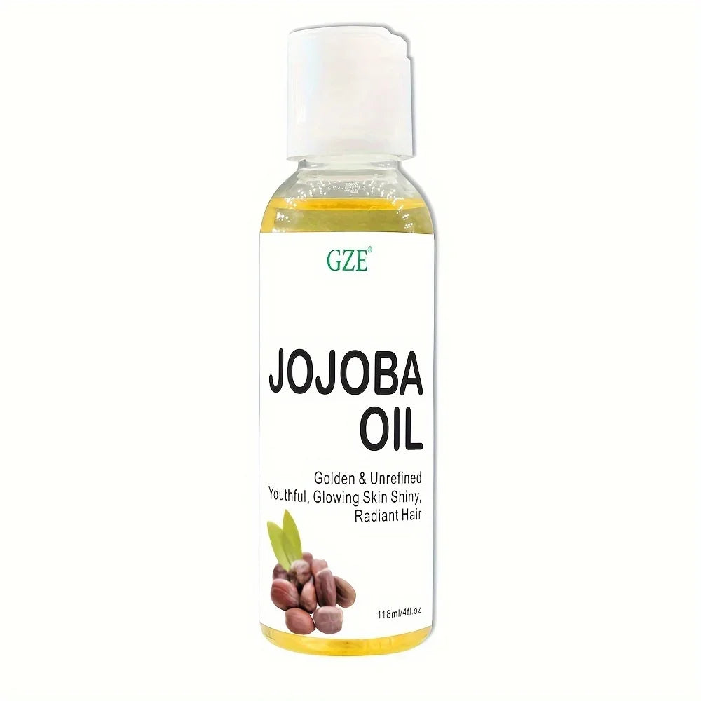 GZE Organic Jojoba Oil, Pure Moisturizing Oil for Face, Hair, Skin & Nails | Natural Cold Pressed Hexane Free Carrier Oil