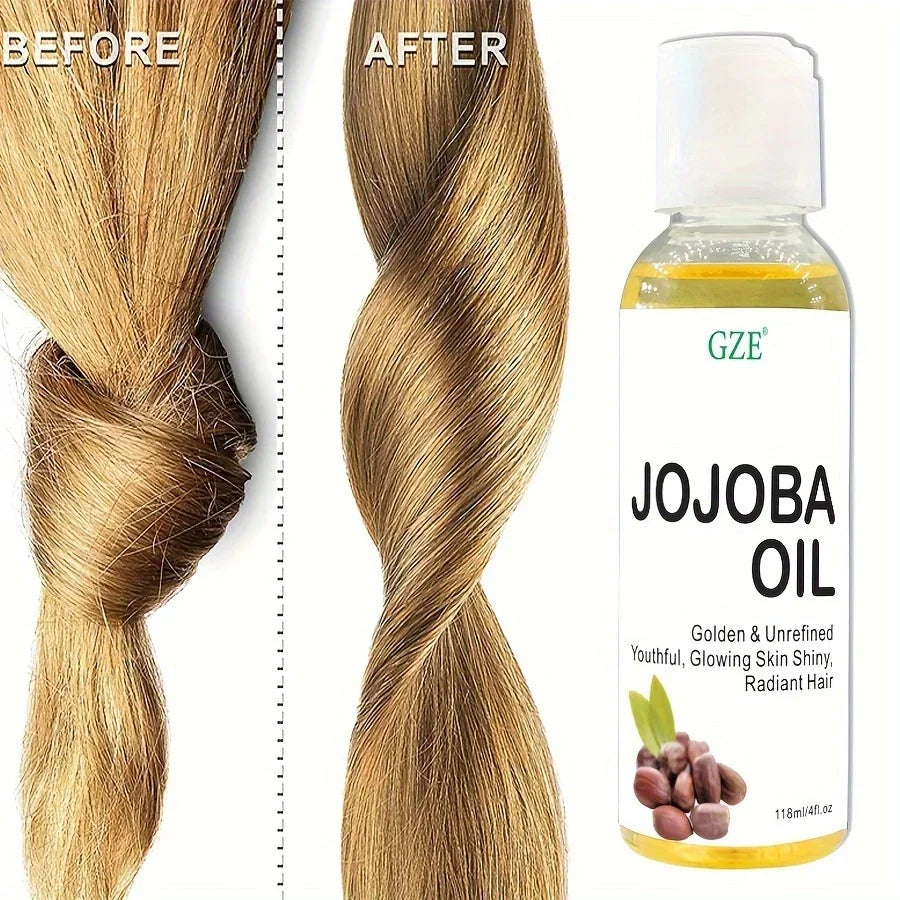 GZE Organic Jojoba Oil, Pure Moisturizing Oil for Face, Hair, Skin & Nails | Natural Cold Pressed Hexane Free Carrier Oil